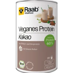 Raab Vitalfood Smoothie-Pulver|Glutenfreie Lebensmittel^- Veganes Protein Kakao bio, 400g