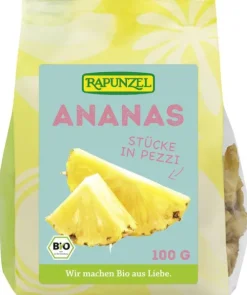 RAPUNZEL Trockenfrüchte|Glutenfreie Lebensmittel^- Ananas, 100g
