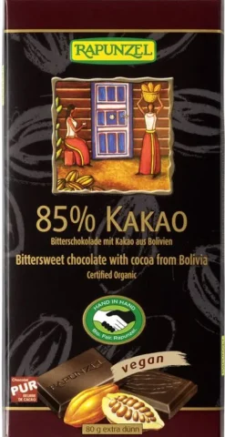 RAPUNZEL Schokolade|Glutenfreie Lebensmittel^- Bitterschokolade 85% bio 80g