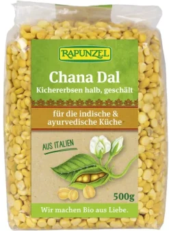 RAPUNZEL Hülsenfrüchte|Hülsenfrüchte^- Chana Dal, Kichererbsen halb, geschält, 500g