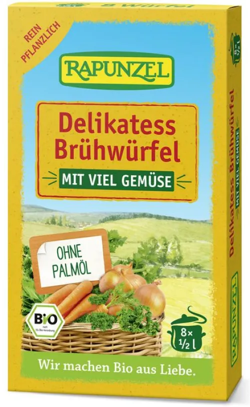 RAPUNZEL Brühen & Würze|Brühen^- Delikatess Gemüse-Brühwürfel mit viel Gemüse, 80g