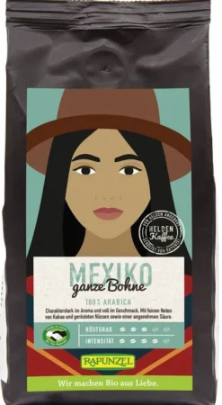 RAPUNZEL Kaffee|Kaffee^- Heldenkaffee Mexiko, ganze Bohne HIH, 250g