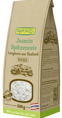 RAPUNZEL Reis|Glutenfreie Lebensmittel^- Jasmin Spitzenreis Langkorn weiß, 500g