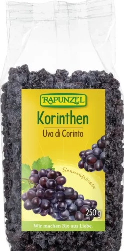 RAPUNZEL Trockenfrüchte|Glutenfreie Lebensmittel^- Korinthen, 250g