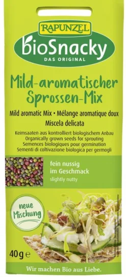 RAPUNZEL Gewürze Und Kräuter|Glutenfreie Lebensmittel^- Mild-aromatischer Sprossen-Mix bioSnacky, 40g