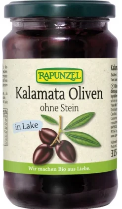 RAPUNZEL Oliven|Glutenfreie Lebensmittel^- Oliven Kalamata ohne Stein bio 315g