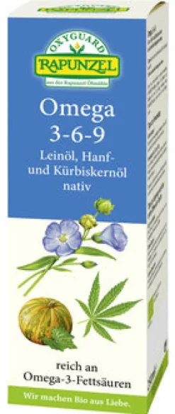 RAPUNZEL Fette & Öle|Glutenfreie Lebensmittel^- OXYGUARD Omega 3-6-9, bio, 250ml