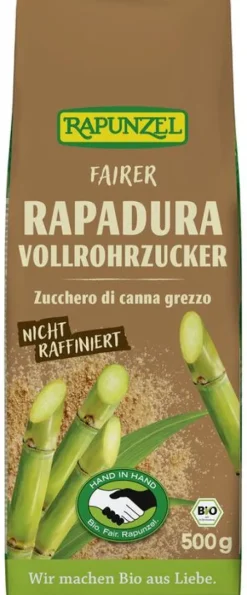 RAPUNZEL Zucker|Glutenfreie Lebensmittel^- Rapadura Vollrohrzucker HIH, 500g
