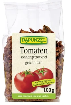 RAPUNZEL Trockenfrüchte|Glutenfreie Lebensmittel^- Tomaten getrocknet, bio, 100g