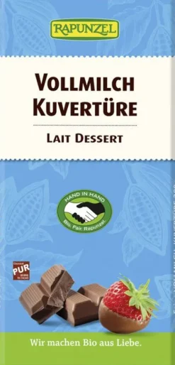 RAPUNZEL Schokolade|Glutenfreie Lebensmittel^- Vollmilch Kuvertüre HIH, 200g
