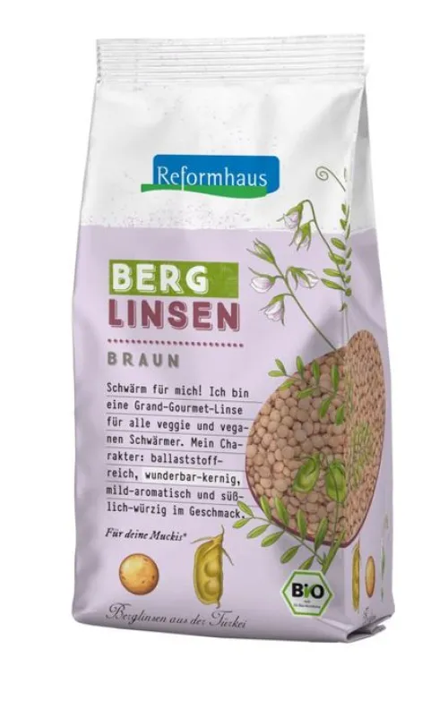 Reformhaus Eigenmarke Hülsenfrüchte|Hülsenfrüchte^Reformhaus - Berglinsen braun bio 500g