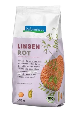 Reformhaus Eigenmarke Hülsenfrüchte|Hülsenfrüchte^Reformhaus - Linsen rot ganz bio, 500g