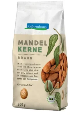 Reformhaus Eigenmarke Nüsse|Backzutaten^Reformhaus - Mandelkerne braun bio 200g