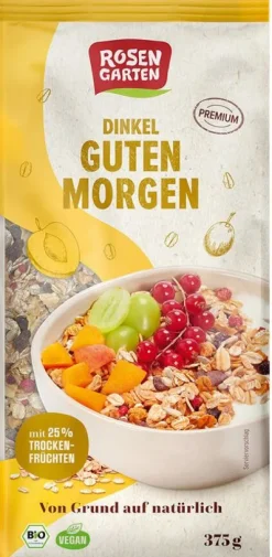 Minderleinsmuehle GmbH & Co. KG Breie & Müsli^Rosengarten - Dinkel-Guten-Morgen-Müsli, 375g