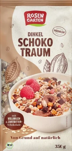 Minderleinsmuehle GmbH & Co. KG Breie & Müsli^Rosengarten - Dinkel-Schoko-Traum-Müsli, 350g