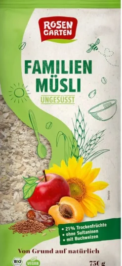 Minderleinsmuehle GmbH & Co. KG Breie & Müsli^Rosengarten - Familien-Müsli ungesüßt, 750g