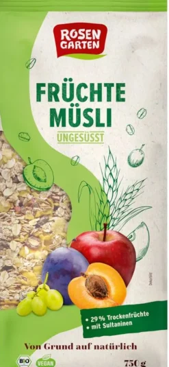 Minderleinsmuehle GmbH & Co. KG Breie & Müsli^Rosengarten - Früchte-Müsli ungesüßt, 750g