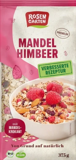 Minderleinsmuehle GmbH & Co. KG Breie & Müsli^Rosengarten - Mandel-Himbeer-Müsli, 375g