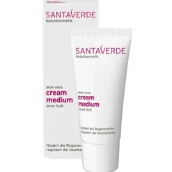 Santaverde Gesichtspflege|Naturkosmetik^- aloe vera cream medium ohne Duft 30ml