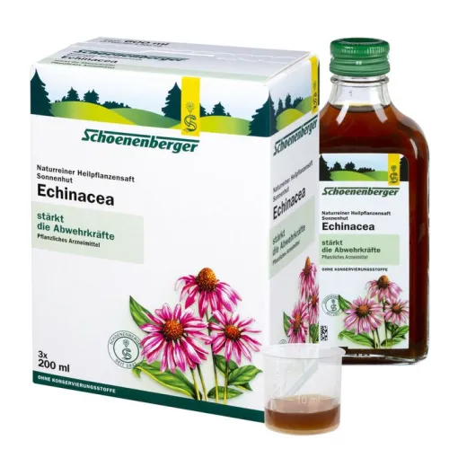 SCHOENENBERGER Tonikas Und Elixiere|Frischpflanzensäfte^- Echinacea, naturreiner Heilpflanzensaft Sonnenhut, bio 3x200ml