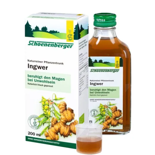 SCHOENENBERGER Pflanzensäfte|Pflanzensäfte^- Naturreiner Pflanzentrunk Ingwer bio 200ml