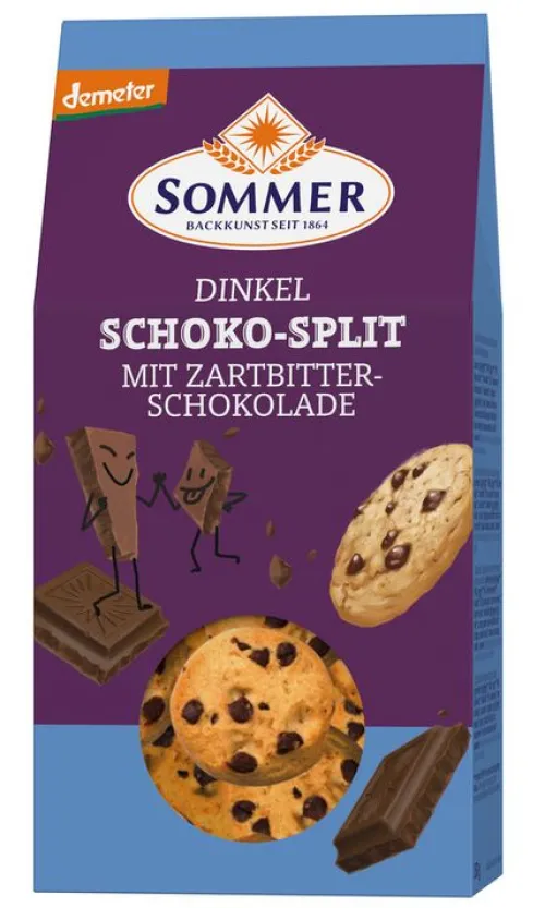 Sommer Knabbergebäck^- Dinkel Schoko-Split Demeter, 150g
