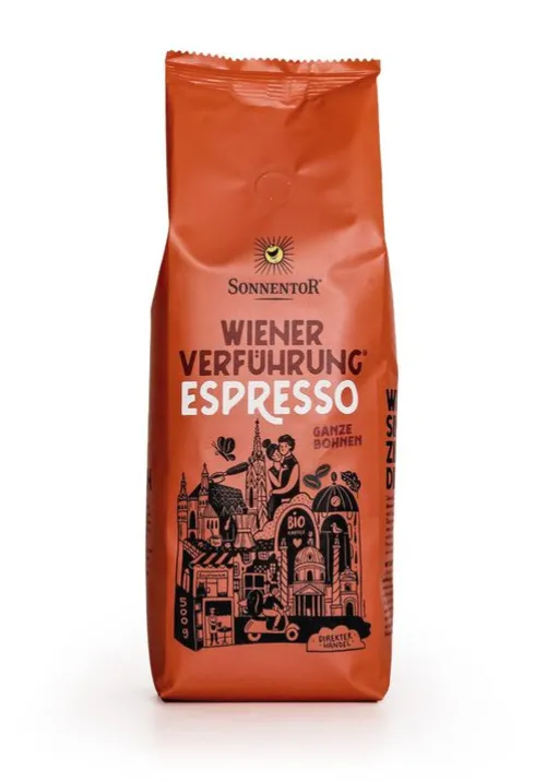 SONNENTOR Kaffee|Kaffee^- Espresso Kaffee ganze Bohne, bio, 500g