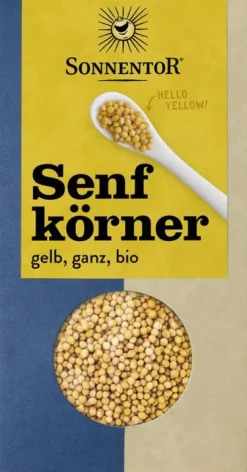 SONNENTOR Körner|Glutenfreie Lebensmittel^- Senfkörner gelb ganz, 120g