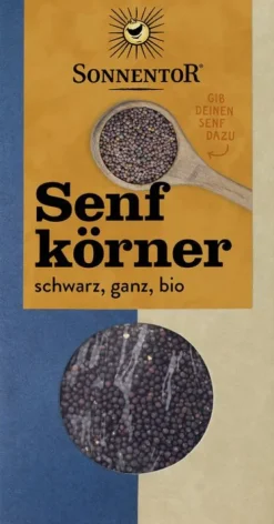 SONNENTOR Gewürze Und Kräuter|Glutenfreie Lebensmittel^- Senfkörner schwarz ganz, 80g