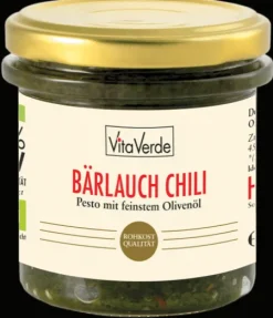 VITA VERDE Saucen Und Dressing|Glutenfreie Lebensmittel^- Heldenkraut Bärlauch-Chili-Pesto bio 165ml