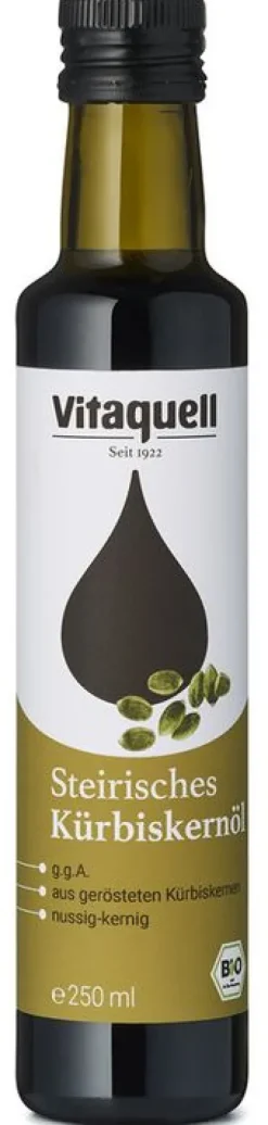 Fauser Vitaquellwerk KG (GmbH & Co.) Fette & Öle|Glutenfreie Lebensmittel^Vitaquell - Steierisches Kürbiskern-Öl Bio geröstet, 250ml
