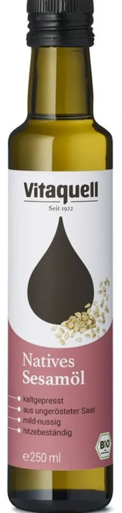 Fauser Vitaquellwerk KG (GmbH & Co.) Fette & Öle|Glutenfreie Lebensmittel^Vitaquell Sesam-Öl Bio nativ, kaltgepresst 0,25