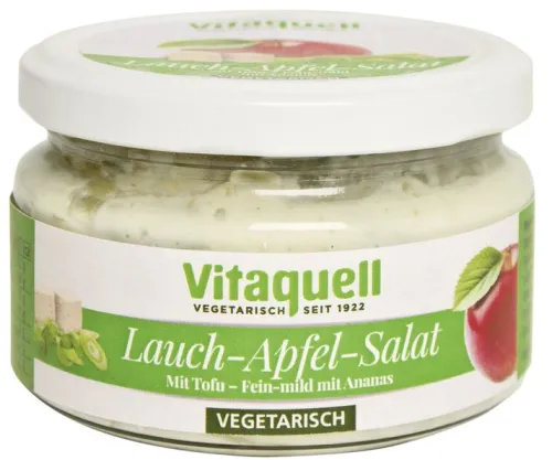 Fauser Vitaquellwerk KG (GmbH & Co.) Pikante Brotaufstriche|Glutenfreie Lebensmittel^Vitauqell - Lauch-Apfel-Tofu-Salat vegetarisch 200g
