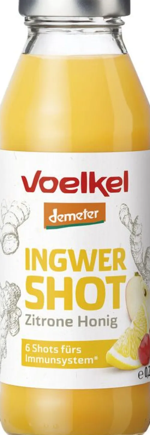 VOELKEL Gemüsesäfte^- Ingwer Shot Zitrone Honig, 280ml