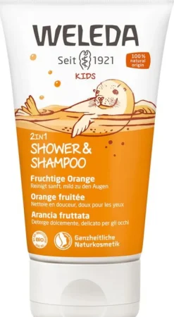 WELEDA Hautpflege|Duschgel^- Kids 2in1 Shower & Shampoo Fruchtige Orange 150ml