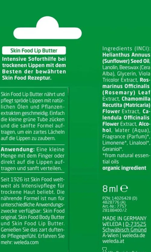 WELEDA Gesichtspflege|Naturkosmetik^- Skin Food Lip Butter 8ml