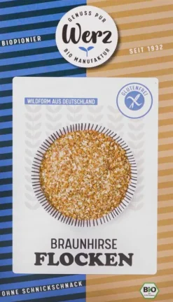 WERZ Glutenfreie Lebensmittel^- Braunhirse Flocken, bio, glutenfrei, 250g