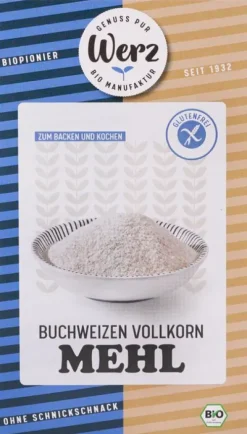WERZ Mehle|Glutenfreie Lebensmittel^- Buchweizen Vollkorn Mehl, glutenfrei, bio, 1kg