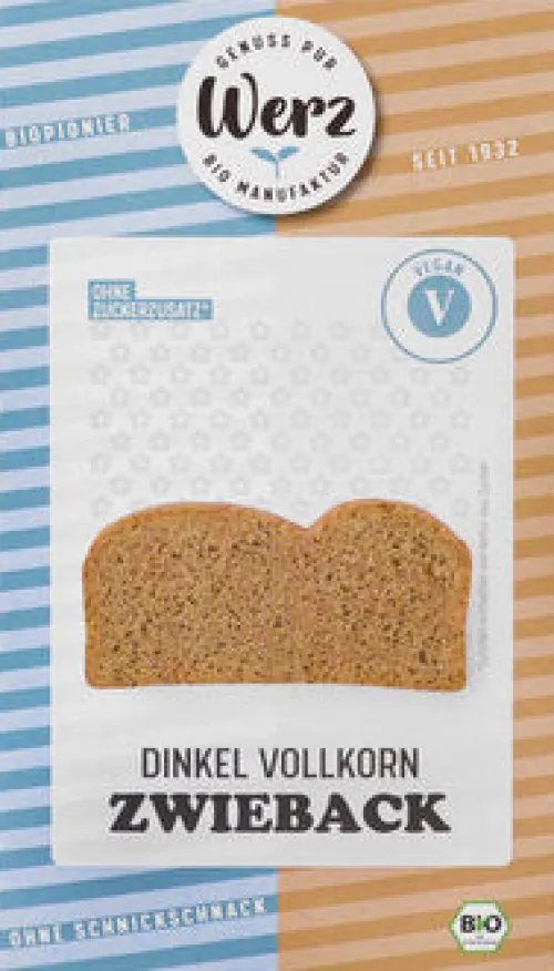 WERZ Backwaren & -Mischungen^- Dinkel Zwieback, Vollkorn bio 175g