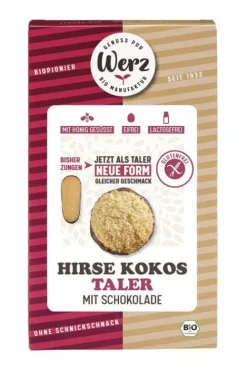 Karl Otto Werz naturkornmühle GmbH & Co. KG Knabbergebäck|Glutenfreie Lebensmittel^Werz - Hirse Kokos-Taler bio 150g