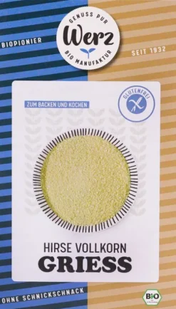 WERZ Mehle|Glutenfreie Lebensmittel^- Hirse Vollkorn Grieß glutenfrei bio 250g