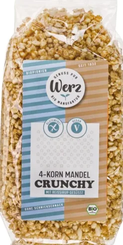 WERZ Breie & Müsli|Glutenfreie Lebensmittel^- 4-Korn Mandel Crunchy, glutenfrei, bio, 250g