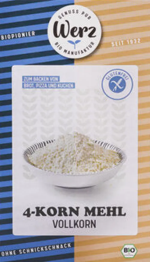 WERZ Mehle|Glutenfreie Lebensmittel^- 4-Korn Mehl, glutenfrei bio 1000g