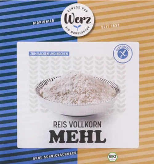 WERZ Mehle|Glutenfreie Lebensmittel^- Reis Vollkorn Mehl glutenfrei, bio 1000g