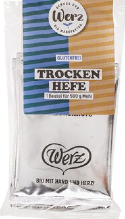 WERZ Backzutaten|Glutenfreie Lebensmittel^- Trockenhefe, glutenfrei bio 5x9g