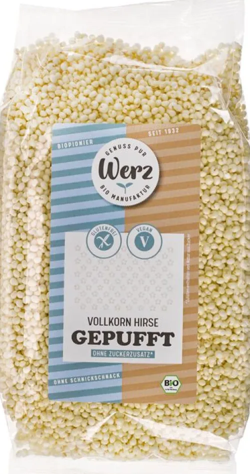 Karl Otto Werz naturkornmühle GmbH & Co. KG Schrote|Glutenfreie Lebensmittel^Werz - Vollkorn Hirse gepufft bio 125g
