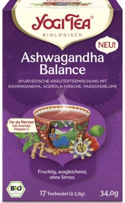 Yogi Tea Kräutertee|Glutenfreie Lebensmittel^- Ashwagandha Balance bio, 17x2,0g