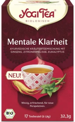 Yogi Tea Glutenfreie Lebensmittel^- Mentale Klarheit bio, 17x1,9g