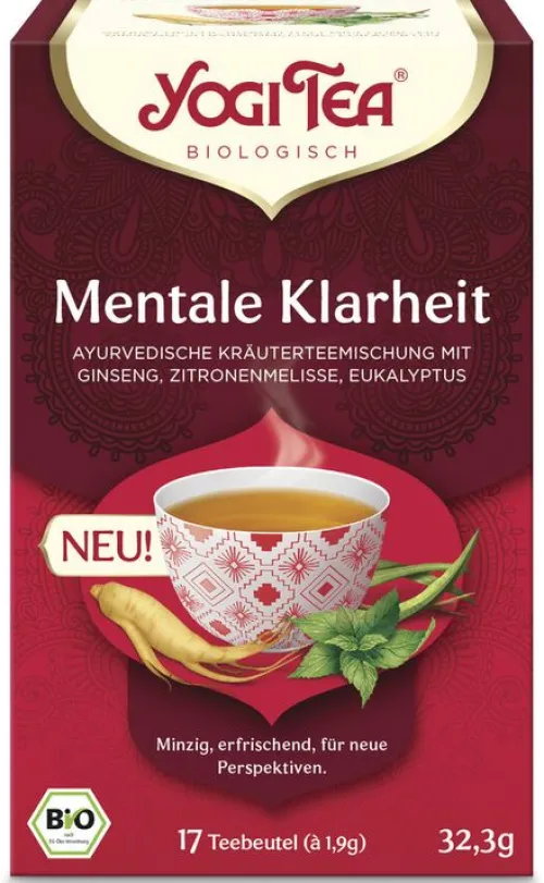 Yogi Tea Glutenfreie Lebensmittel^- Mentale Klarheit bio, 17x1,9g