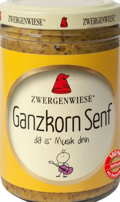 ZWERGENWIESE Saucen Und Dressing|Glutenfreie Lebensmittel^- Ganzkorn Senf bio, 160ml